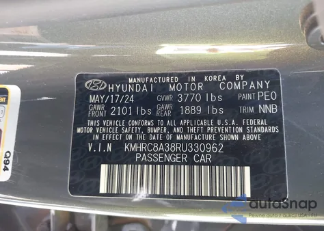2024 Hyundai Venue Limited z USA, uszkodzony, nr VIN KMHRC8A38RU330962